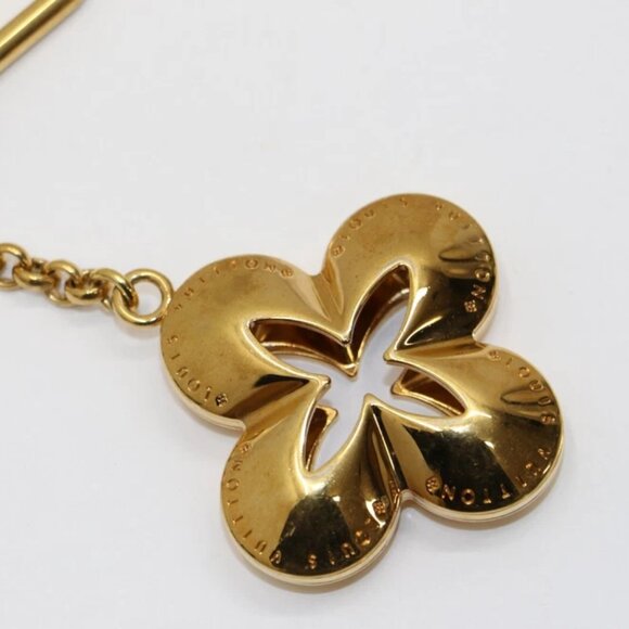 LOUIS VUITTON Porte Cles Eclipse Key Ring Bag Charm M66463 Gold 15cm - Picture 8 of 11
